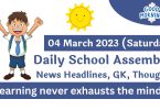 Daily School Assembly News Headlines for 04 March 2023