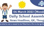 Daily School Assembly News Headlines for 06 March 2023