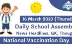 Daily School Assembly Today News Headlines for 16 March 2023