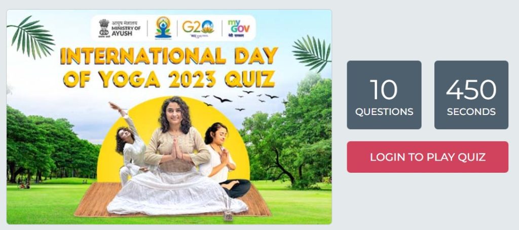 Government Quiz International Day of Yoga 2023