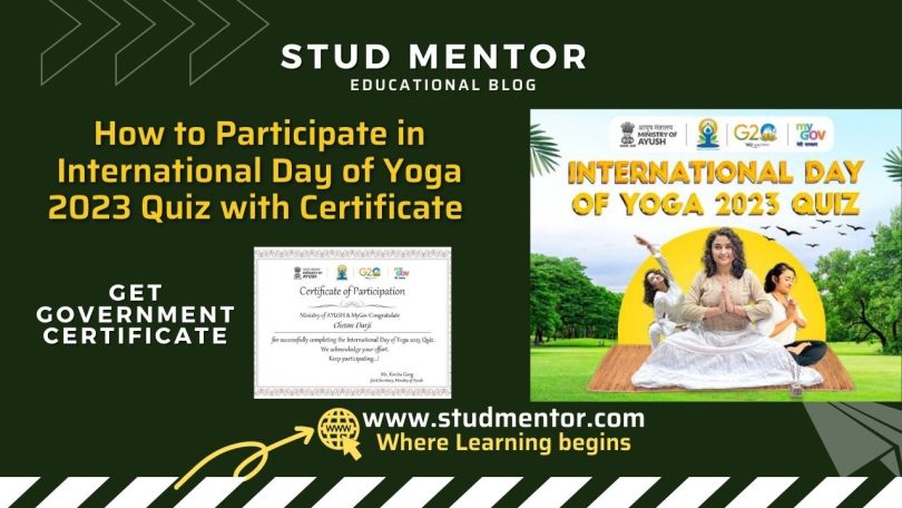 How to Participate in International Day of Yoga 2023 Quiz with Certificate