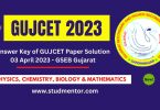 Answer Key of GUJCET Paper Solution 03 April 2023 - GSEB Gujarat