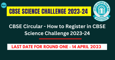 CBSE Circular - How to Register in CBSE Science Challenge 2023-24