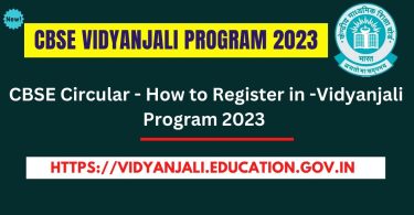 CBSE Circular - Vidyanjali Program 2023