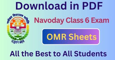 Download OMR of Navodaya Class 6 JNVST Exam 2023-24 in PDF