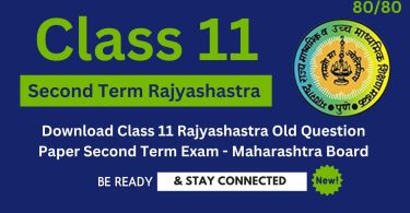 Download Class 11 Rajyashastra Old Question Paper Second Term Exam - Maharashtra Board