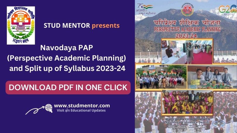 Download Navodaya PAP (Perspective Academic Planning) and Split up of Syllabus 2023-24