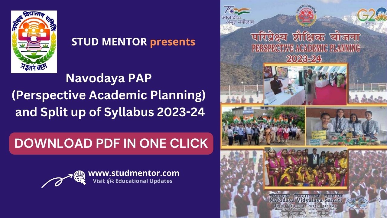 Download Navodaya PAP (Perspective Academic Planning) and Split up of