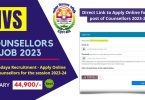 Navodaya Recruitment – Apply Online for Counsellors for the session 2023-24