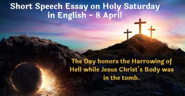 Short Speech Essay on Holy Saturday in English 8 April 2023