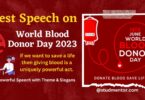 Best Speech on World Blood Donor Day, Theme - 14 June 2023