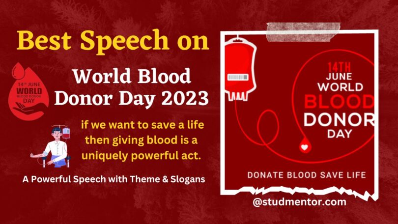 Best Speech on World Blood Donor Day, Theme - 14 June 2023