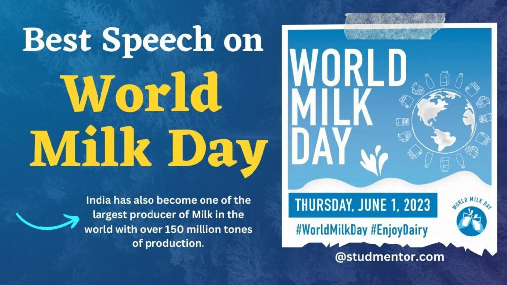 Best Speech on World Milk Day in English - 1 June 2023