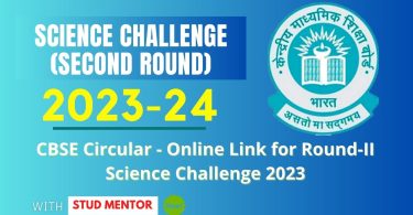 CBSE Circular - Online Link for Round-II Science Challenge 2023