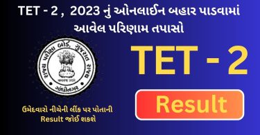 Check Online Released Result of TET - 2 Official Link 2023