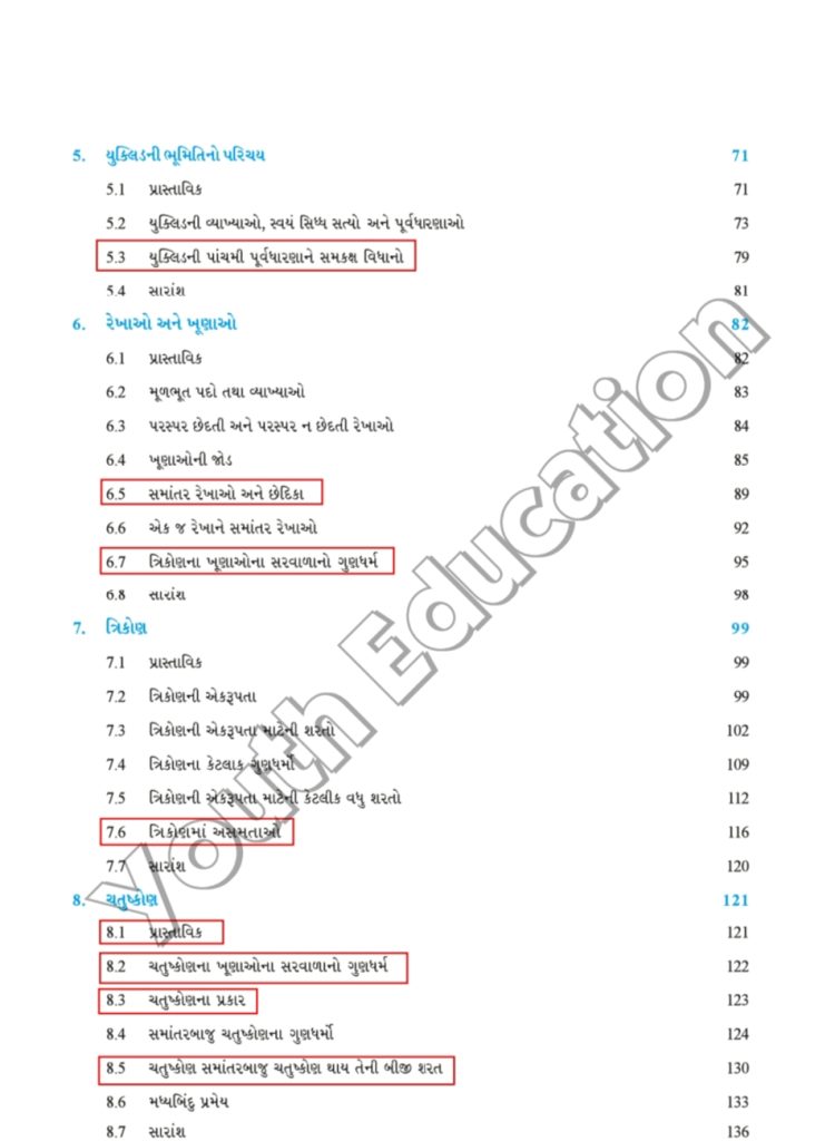 GSEB Gujarat Board Class 9 Mathematics New Reduced Syllabus 2023-24(2)