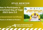 Government Quiz with Certificate - International Day of Yoga 2023 Quiz 2.0