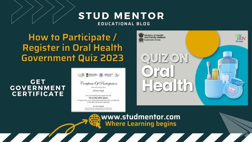 How to Participate Register in Oral Health Government Quiz 2023