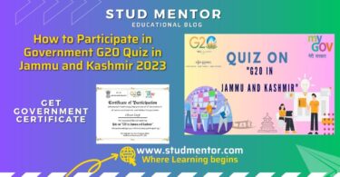 How to Participate in Government G20 Quiz in Jammu and Kashmir 2023