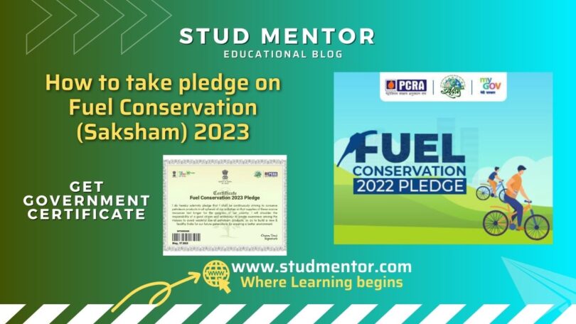 How to take pledge on Fuel Conservation (Saksham) 2023