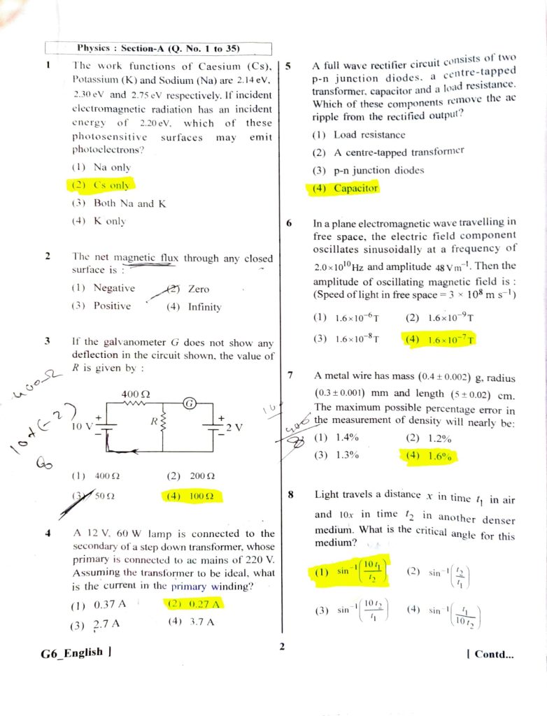 NEET - UG Question Paper with Official Answer Key in PDF (07 May 2023) G6 Series in English-02
