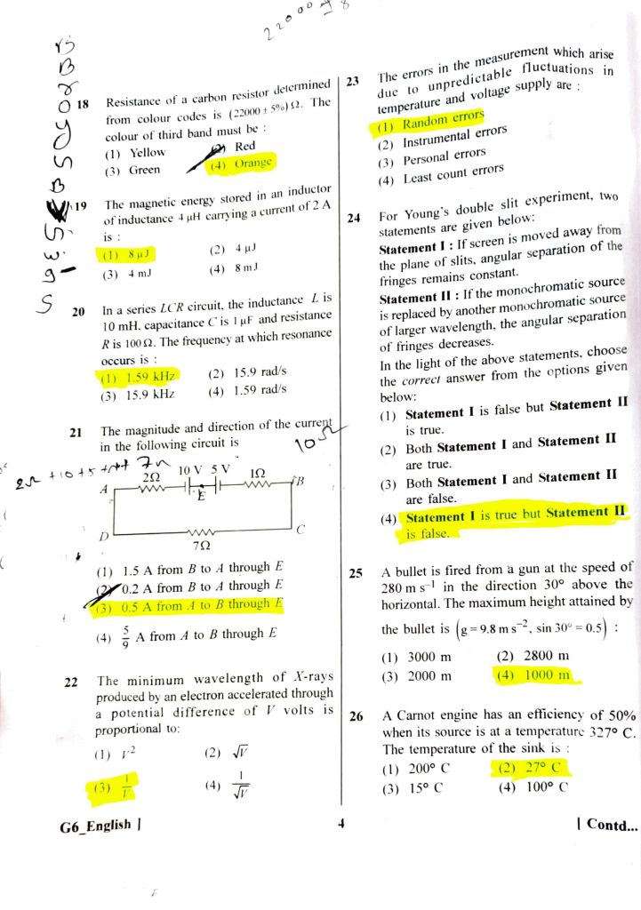 NEET - UG Question Paper with Official Answer Key in PDF (07 May 2023) G6 Series in English-04