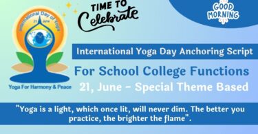 School Assembly Anchoring Script for International Yoga Day - 21 June 2023