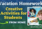 Vacation Creative Activities (Homework) for Students at Home 2023
