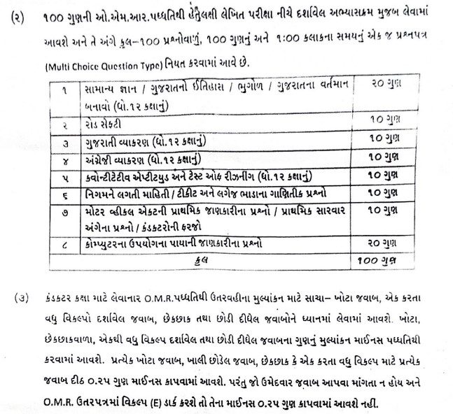 official syllabus of gsrtc conductor 2023-24