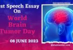 Best Speech Essay on World Brain Tumor Day - 8 June 2023