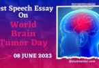 Best Speech Essay on World Brain Tumor Day - 8 June 2023