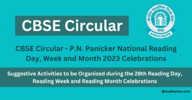 CBSE Circular - P.N. Panicker National Reading Day, Week and Month 2023 Celebrations