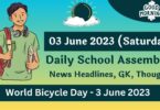Daily School Assembly Today News Headlines for 03 June 2023