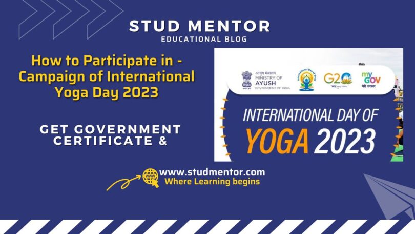 How to Participate in - Campaign of International Yoga Day 2023