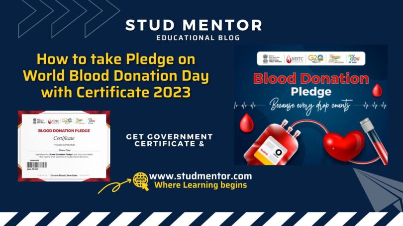 How to take Pledge on World Blood Donation Day with Certificate 2023