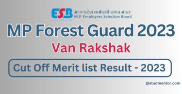 MP Forest Guard Van Rakshak Cut Off Merit list Result - 2023