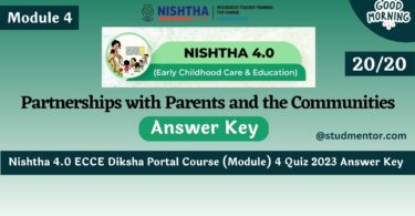 Nishtha 4.0 ECCE Diksha Course (Module) 5 Quiz Answer Key