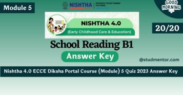 Nishtha 4.0 ECCE Diksha Course (Module) 6 Quiz Answer Key 2023