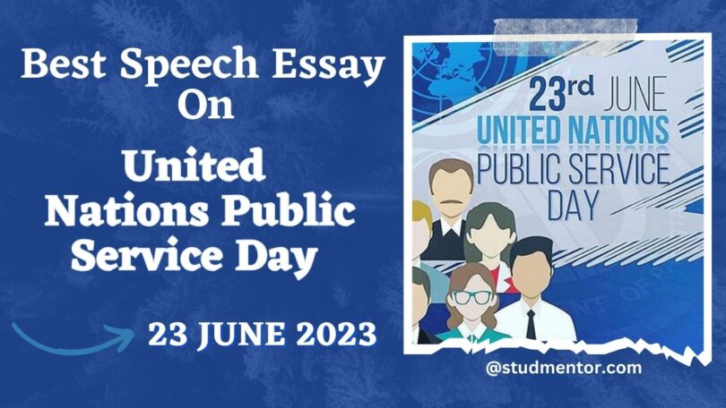 Speech Essay on United Nations Public Service Day - 23 June 2023