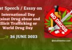 Speech on International Day against Drug abuse and Illicit Trafficking 26 June 2023