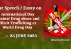 Speech on International Day against Drug abuse and Illicit Trafficking 26 June 2023