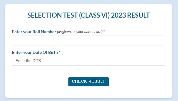 result navodaya class 6 2023