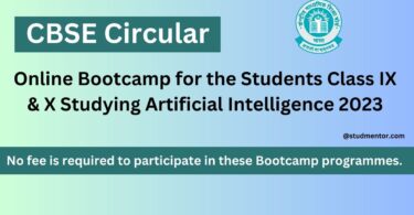 CBSE Circular - Online Bootcamp for the Students Class IX & X Studying Artificial Intelligence 2023