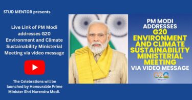 Live Link of PM Modi addresses G20 Environment and Climate Sustainability Ministerial Meeting via video message