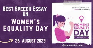 Best Speech Essay on Women's Equality Day - 26 August 2023