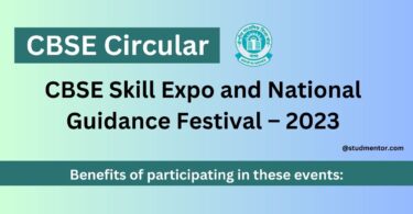 CBSE Circular - CBSE Skill Expo and National Guidance Festival – 2023