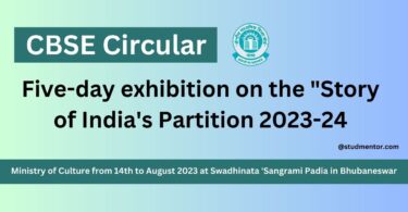 CBSE Circular - Five-day exhibition on the Story of India's Partition 2023-24