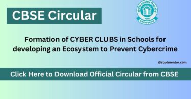 CBSE Circular - Formation of CYBER CLUBS in Schools for developing an Ecosystem to Prevent Cybercrime