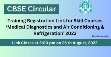 CBSE Circular - Training Registration Link for Skill Courses ‘Medical Diagnostics and Air Conditioning & Refrigeration’