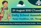 Daily School Assembly News Headlines in English for 29 August 2023